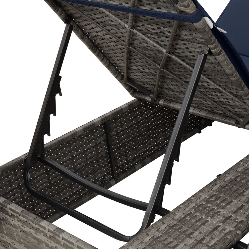 Produktbild för Dubbel solstol Justerbar Svart 205 x 129 x 200 cm konstrotting