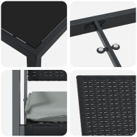 Produktbild för Trädgårdsmöbelset 3 pcs Svart och Ljusgrå PE Rattan