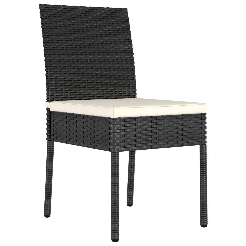 Produktbild för Trädgårdsmöbelset 3 pcs Svart Pulverlackerat stål