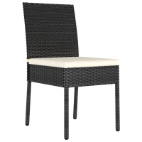 Produktbild för Trädgårdsmöbelset 3 pcs Svart Pulverlackerat stål