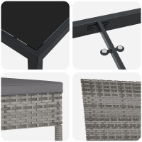 Produktbild för Trädgårdsmöbelset 5 pcs Grå Pulverlackerat stål