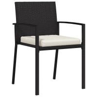 Produktbild för Trädgårdsmöbelset 3 pcs Svart Pulverlackerat stål