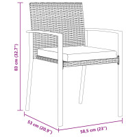 Produktbild för Trädgårdsmöbelset 3 pcs Svart Pulverlackerat stål