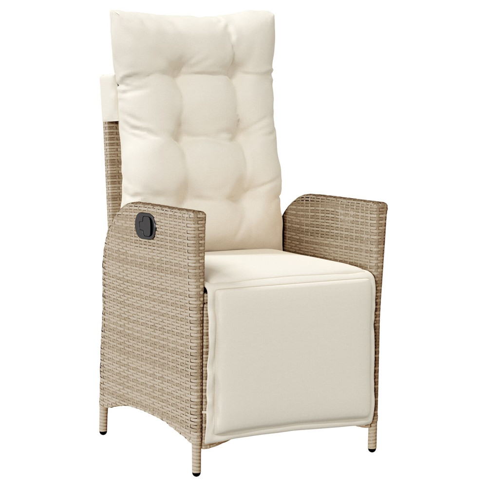 Produktbild för Trädgårdsmöbelset med kudde 3 pcs Beige konstrotting