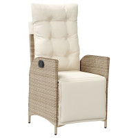 Produktbild för Trädgårdsmöbelset med kudde 3 pcs Beige konstrotting