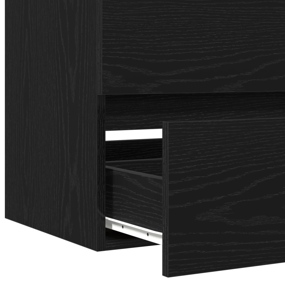 Produktbild för Badrumsskåp med handfat Svart Ek 90 x 39 x 62 cm