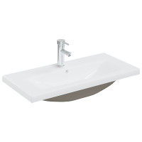 Produktbild för Badrumsskåp med handfat Svart Ek 80 x 39 x 62 cm