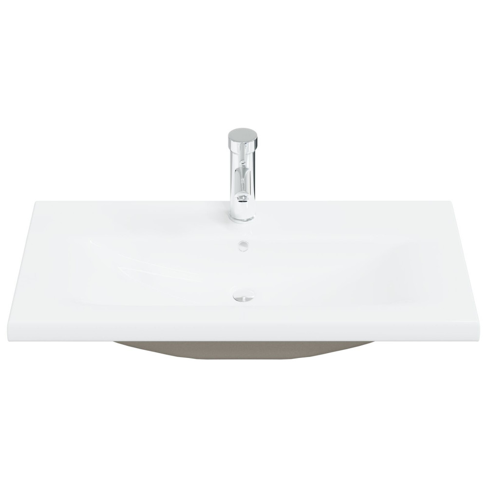 Produktbild för Badrumsskåp med handfat Svart Ek 80 x 39 x 62 cm