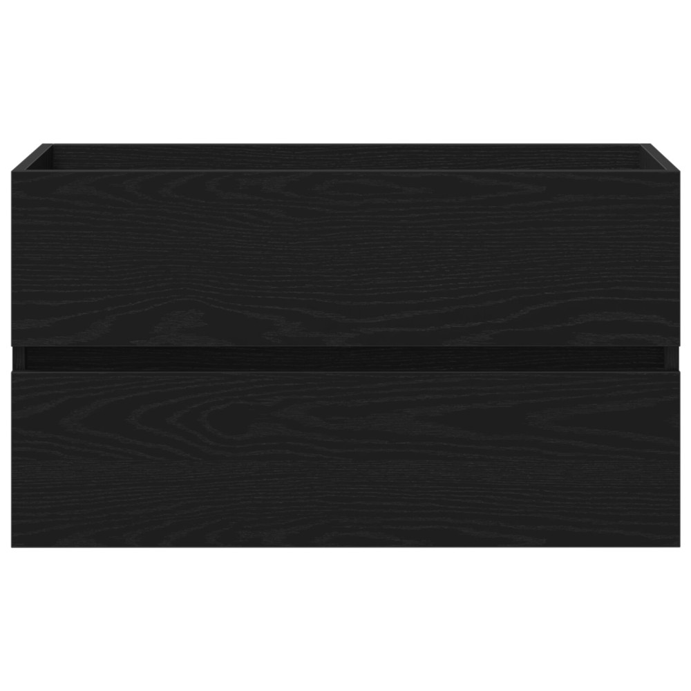 Produktbild för Badrumsskåp med handfat Svart Ek 80 x 39 x 62 cm