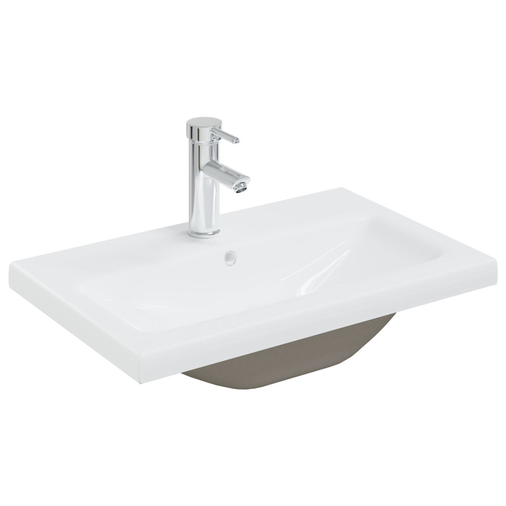 Produktbild för Badrumsskåp med handfat Svart Ek 60 x 39 x 62 cm