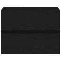 Produktbild för Badrumsskåp med handfat Svart Ek 60 x 39 x 62 cm