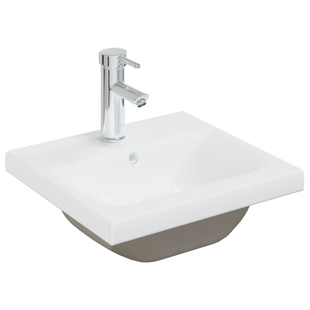 Produktbild för Badrumsskåp med handfat Svart Ek 41 x 39 x 62 cm