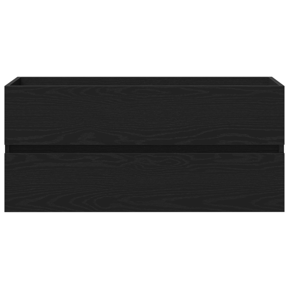 Produktbild för Badrumsskåp med handfat Svart Ek 100 x 39 x 62 cm