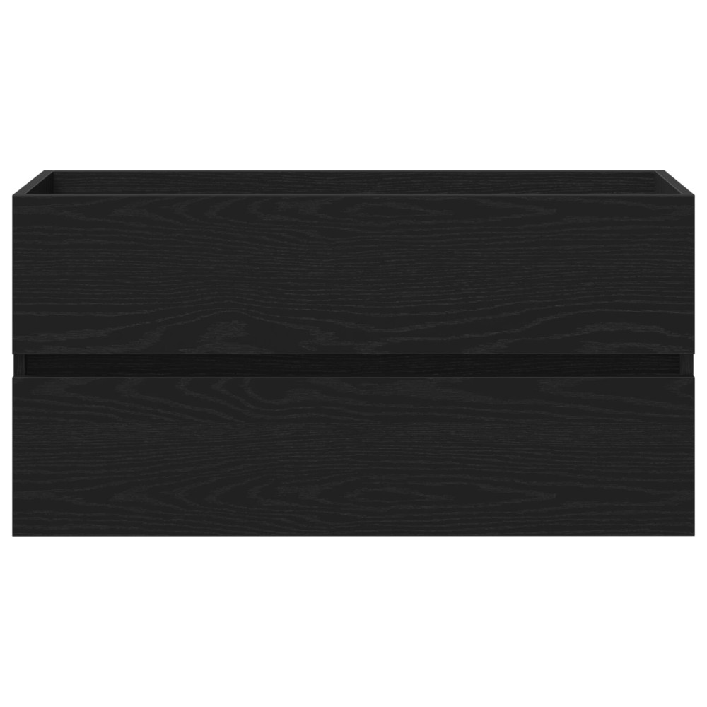 Produktbild för Badrumsskåp med handfat Svart Ek 90 x 39 x 62 cm