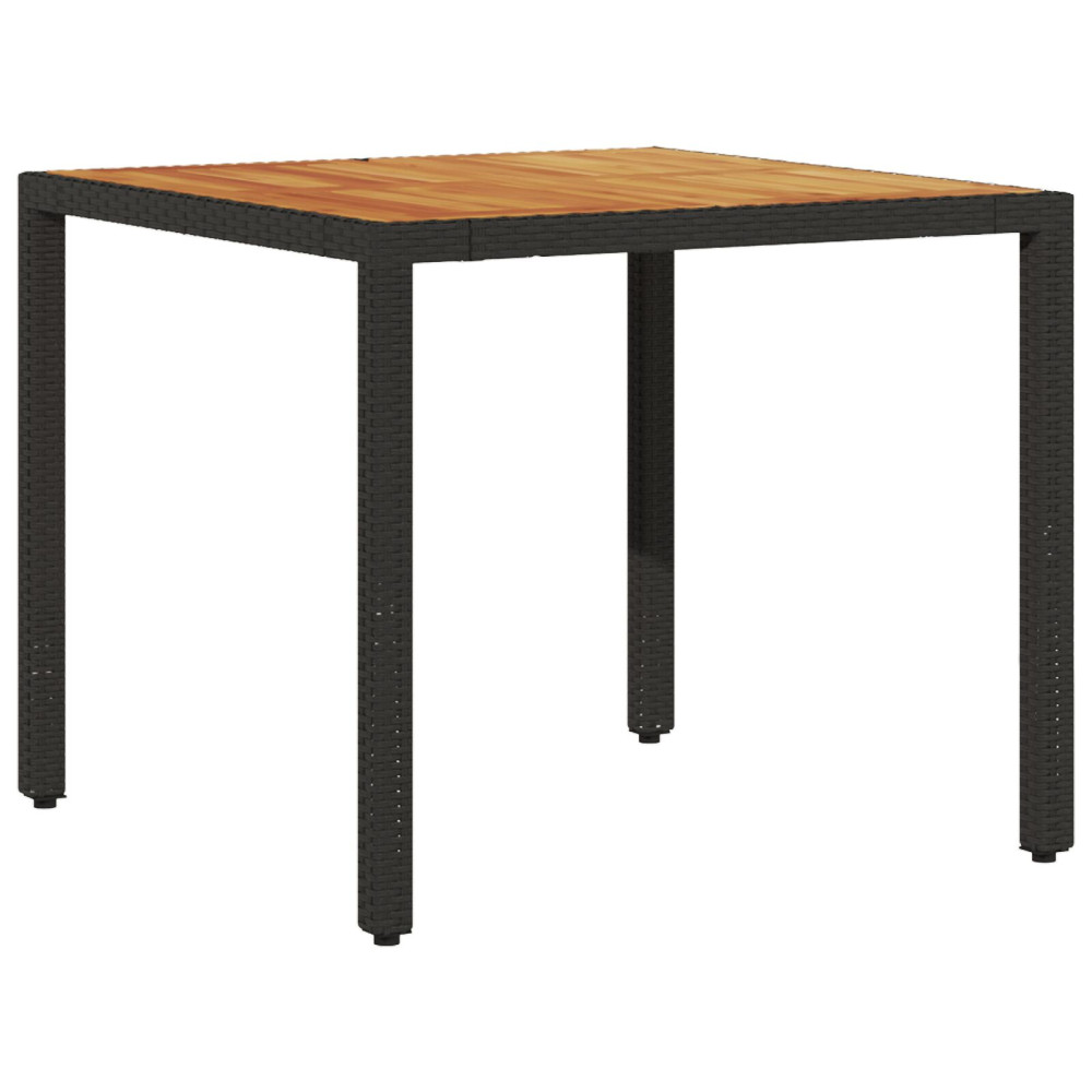 Produktbild för Trädgårdsmöbelset 5 pcs Svart konstrotting
