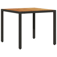 Produktbild för Trädgårdsmöbelset 5 pcs Svart konstrotting