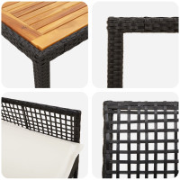 Produktbild för Trädgårdsmöbelset 7 pcs Svart konstrotting
