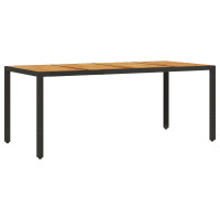 Produktbild för Trädgårdsmöbelset 9 pcs Svart konstrotting