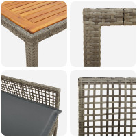 Produktbild för Trädgårdsmöbelset 5 pcs Grå konstrotting