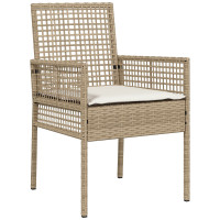 Produktbild för Trädgårdsmöbelset 3 pcs Beige konstrotting