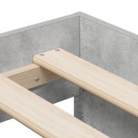 Produktbild för Förvaringssängram med hylla Betonggrå 75 cm Konstruerat trä