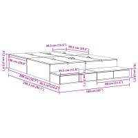 Produktbild för Förvaringssängram med låda Grå Sonoma 160 cm Konstruerat trä