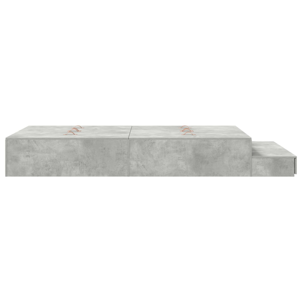 Produktbild för Förvaringssängram med låda Betonggrå 120 cm Konstruerat trä