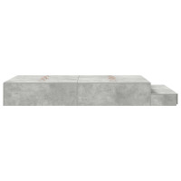 Produktbild för Förvaringssängram med låda Betonggrå 120 cm Konstruerat trä