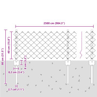 Produktbild för Kedjestängsel med stolpe 25 x 0,4 m (B x H) Varmförzinkad stål