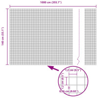 Produktbild för Utomhus Svetsat Stängsel med Stolpar 10 x 1,4 m Silver Mesh