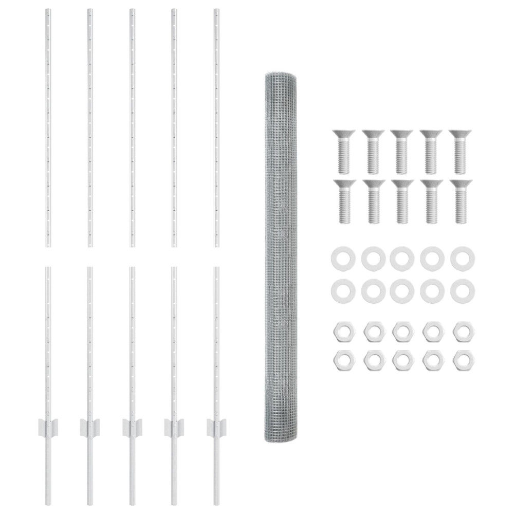 Produktbild för Utomhus Svetsat Stängsel med Stolpar 10 x 1,4 m Silver Mesh