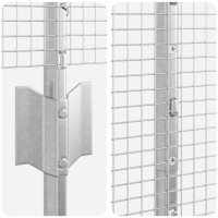Produktbild för Utomhus Svetsat Stängsel med Stolpar 10 x 1,4 m Silver Mesh