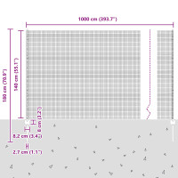 Produktbild för Utomhus Svetsat Stängsel med Stolpar 10 x 1,4 m Silver Mesh