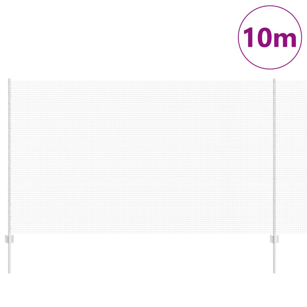 Produktbild för Utomhus Svetsat Stängsel med Stolpar 10 x 1,4 m Silver Mesh