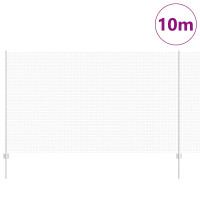 Produktbild för Utomhus Svetsat Stängsel med Stolpar 10 x 1,4 m Silver Mesh