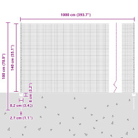 Produktbild för Utomhus Svetsat Stängsel med Stolpar 10 x 1,4 m Silver Mesh