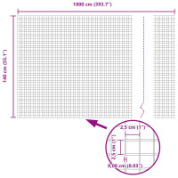 Produktbild för Utomhus Svetsat Stängsel med Stolpar 10 x 1,4 m Silver Mesh