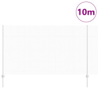 Produktbild för Utomhus Svetsat Stängsel med Stolpar 10 x 1,4 m Silver Mesh