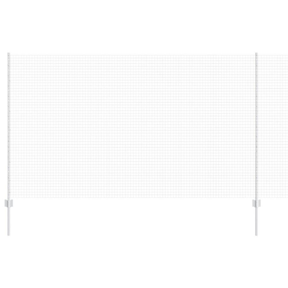 Produktbild för Utomhus Svetsat Stängsel med Stolpar 10 x 1,4 m Silver Mesh