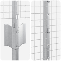 Produktbild för Utomhus Svetsat Stängsel med Stolpar 10 x 1,4 m Silver Mesh