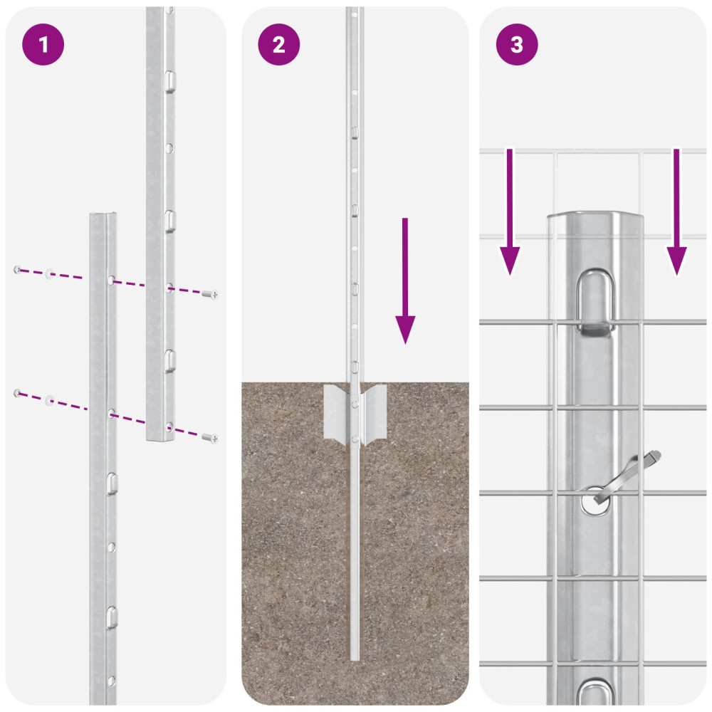 Produktbild för Utomhus Svetsat Stängsel med Stolpar 10 x 1,4 m Silver Mesh