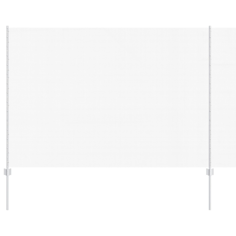Produktbild för Utomhus Svetsat Stängsel med Stolpar 10 x 1,5 m Silver Mesh