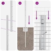 Produktbild för Utomhus Svetsat Stängsel med Stolpar 10 x 1,5 m Silver Mesh
