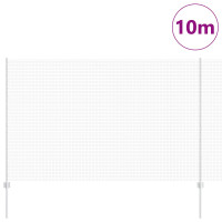 Produktbild för Utomhus Svetsat Stängsel med Stolpar 10 x 1,5 m Silver Mesh