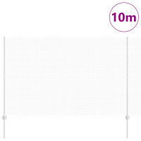 Produktbild för Utomhus Svetsat Stängsel med Stolpar 10 x 1,5 m Silver Mesh