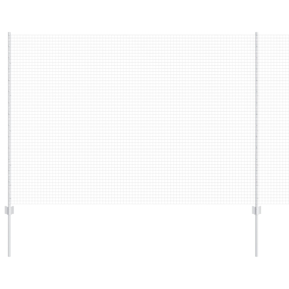 Produktbild för Utomhus Svetsat Stängsel med Stolpar 10 x 1,5 m Silver Mesh