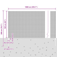 Produktbild för Utomhus Svetsat Stängsel med Stolpar 10 x 1,6 m Silver Mesh