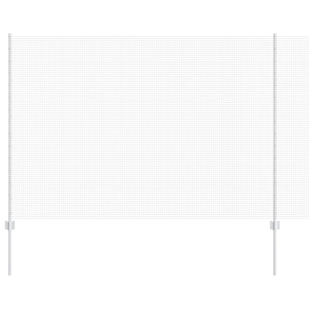 Produktbild för Utomhus Svetsat Stängsel med Stolpar 10 x 1,6 m Silver Mesh