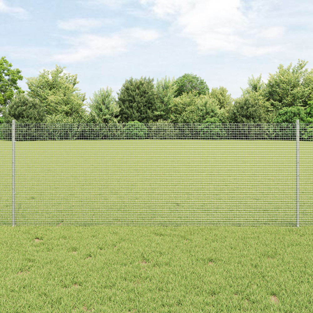 Produktbild för Svetsat trådgeller med stolpar 25 x 0,8 m Galvaniserat stål