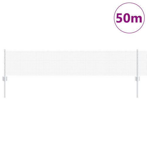 vidaXL Svetsat trådgeller med stolpar 50 x 0,4 m Galvaniserat stål